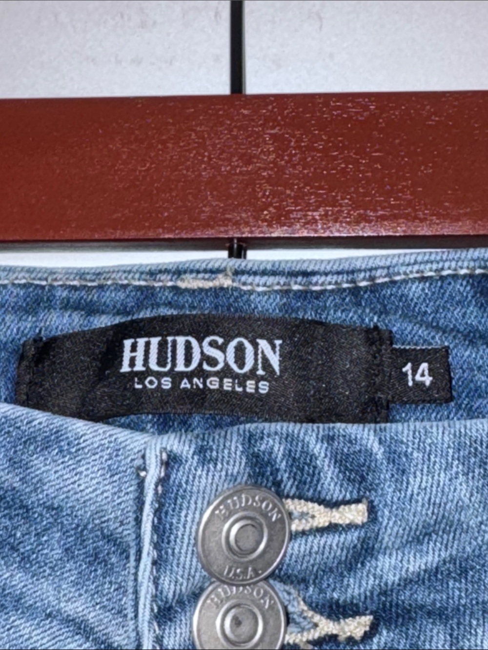 Hudson Womems Medium Light Blue Relaxed Straight Jeans high rise cotton luxury - Picture 2 of 4